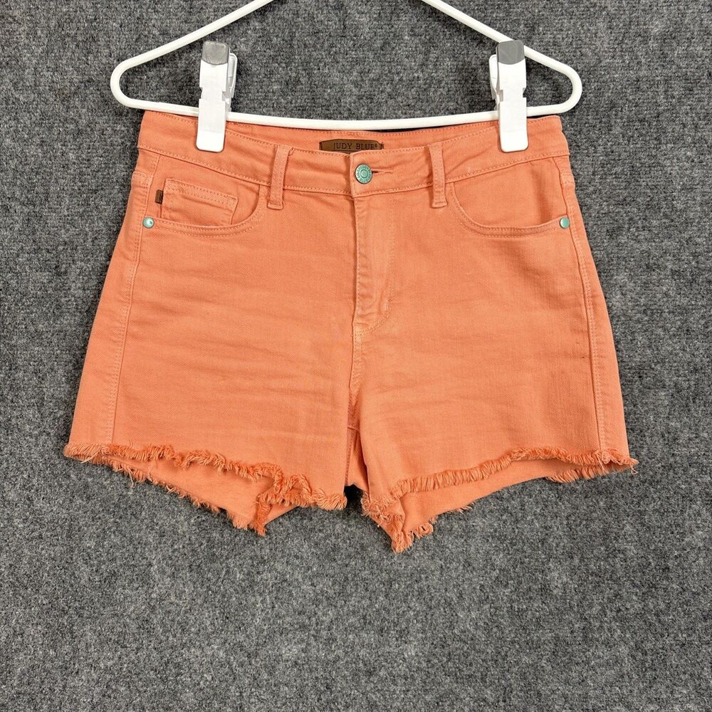 Judy Blue Shorts Womens Size M Orange Raw Hem JB150217 Modern